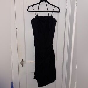 Banana Republic Strapless Black Linen Dress